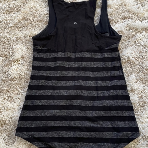 Lululemon Run: First Base Tank Micro Macro Black Heathered Black Size 6 - Picture 4 of 4